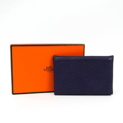 Hermes Chevre Myzore Leather Card Case Calvi Anemone