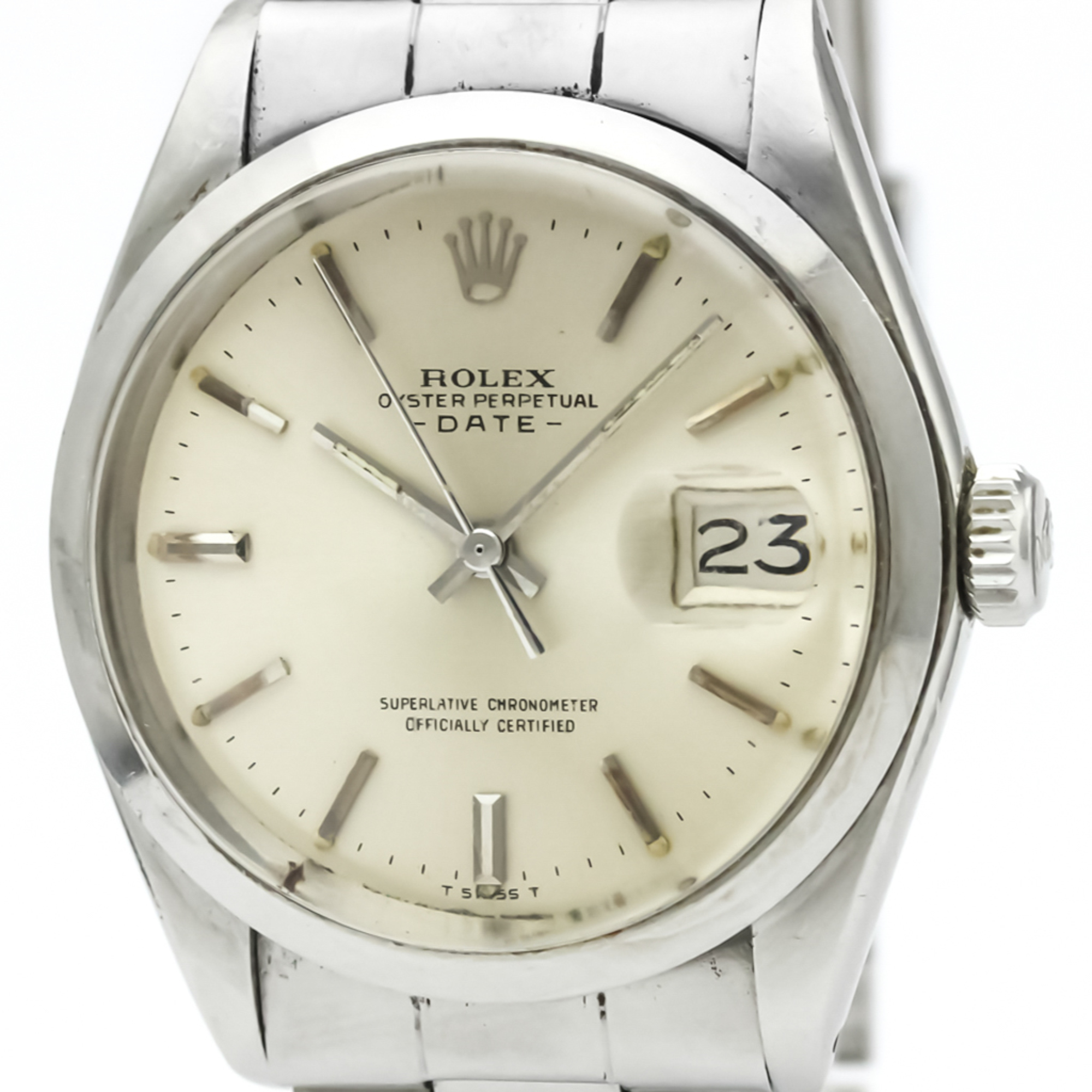 ROLEX Oyster Perpetual Date 1500 Steel Automatic Mens Watch