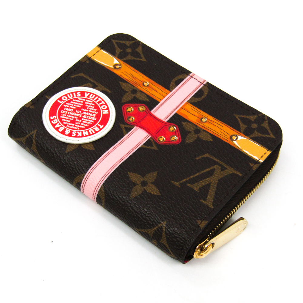 Authentic LOUIS VUITTON Monogram (trunk) Zippy coin purse M62617 coin case  #