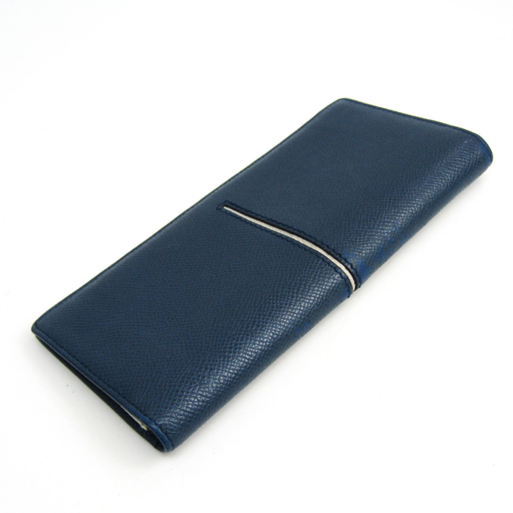 Tod's Men's Leather Long Wallet (bi-fold) Blue,White