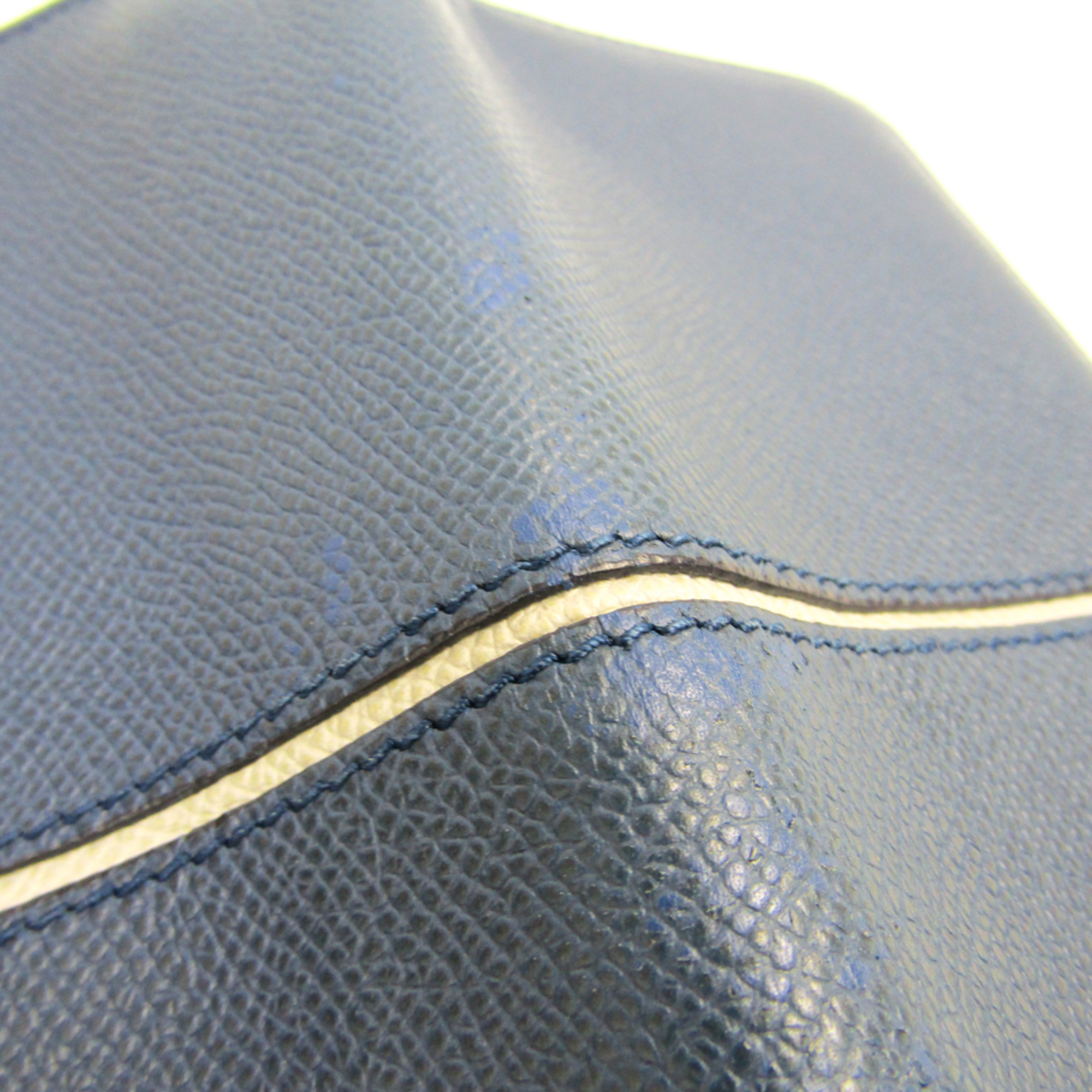 Tod's Men's Leather Long Wallet (bi-fold) Blue,White
