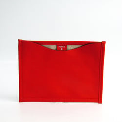 Hermes Petit H Swift Leather,Toile H Pouch Off-white,Orange Red