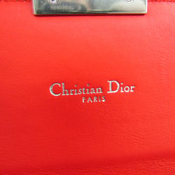 Christian Dior Canage/New Rock Women's Patent Leather Chain/Shoulder Wallet Coral Red