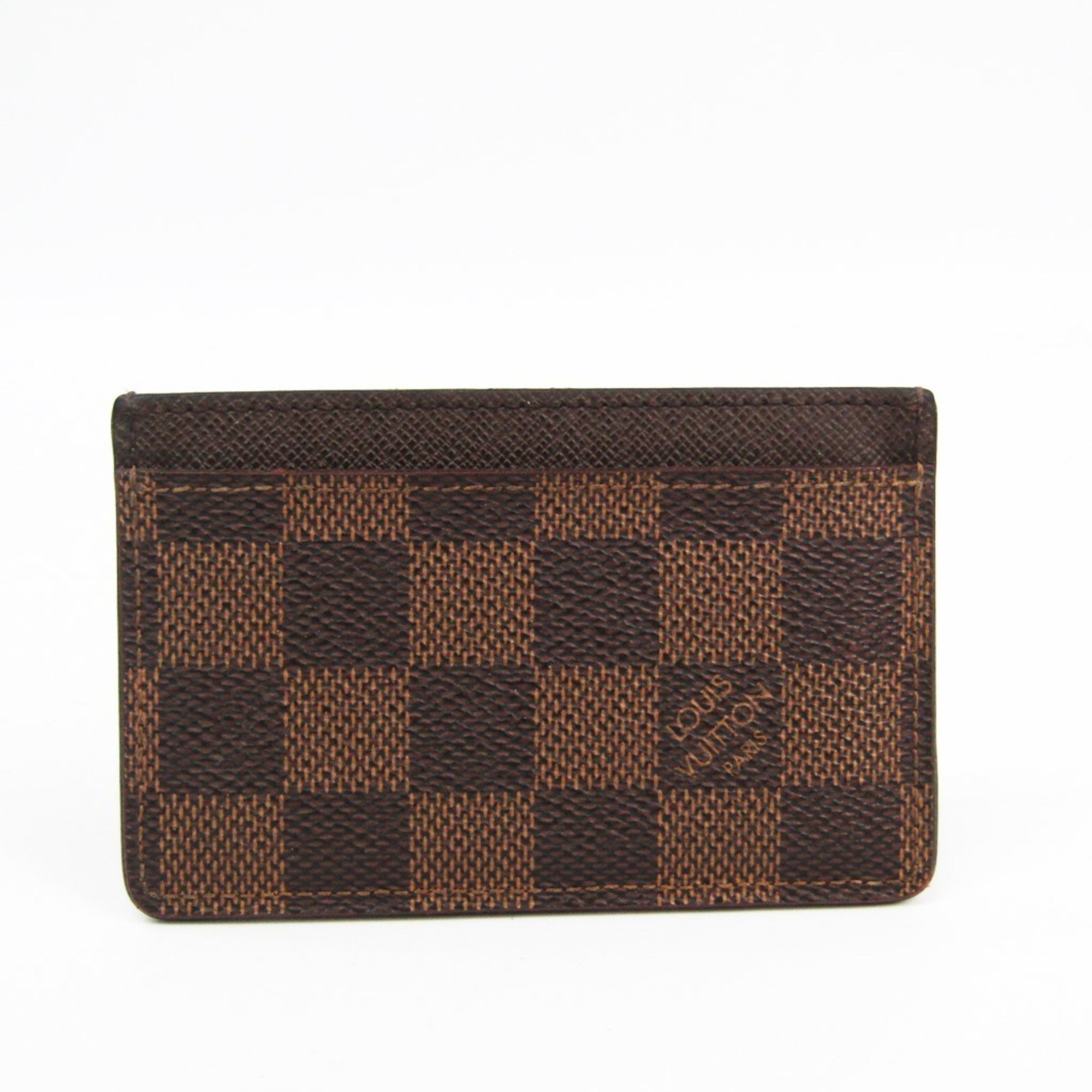 Louis Vuitton Damier Damier Canvas Card Case Ebene Simple Card Case N61722