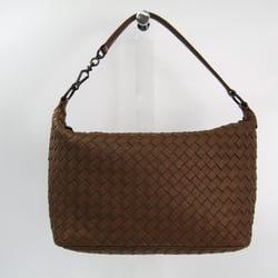 Bottega Veneta Intrecciato Women's Leather Shoulder Bag Light Brown