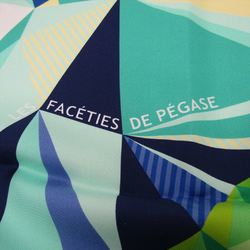 Hermes Carre90 "LES FACETIES DE PEGASE" 002798S01 Women's Silk Scarf Green,Multi-color