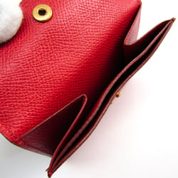 Hermes Women's Courchevel Leather Wallet (bi-fold) Red