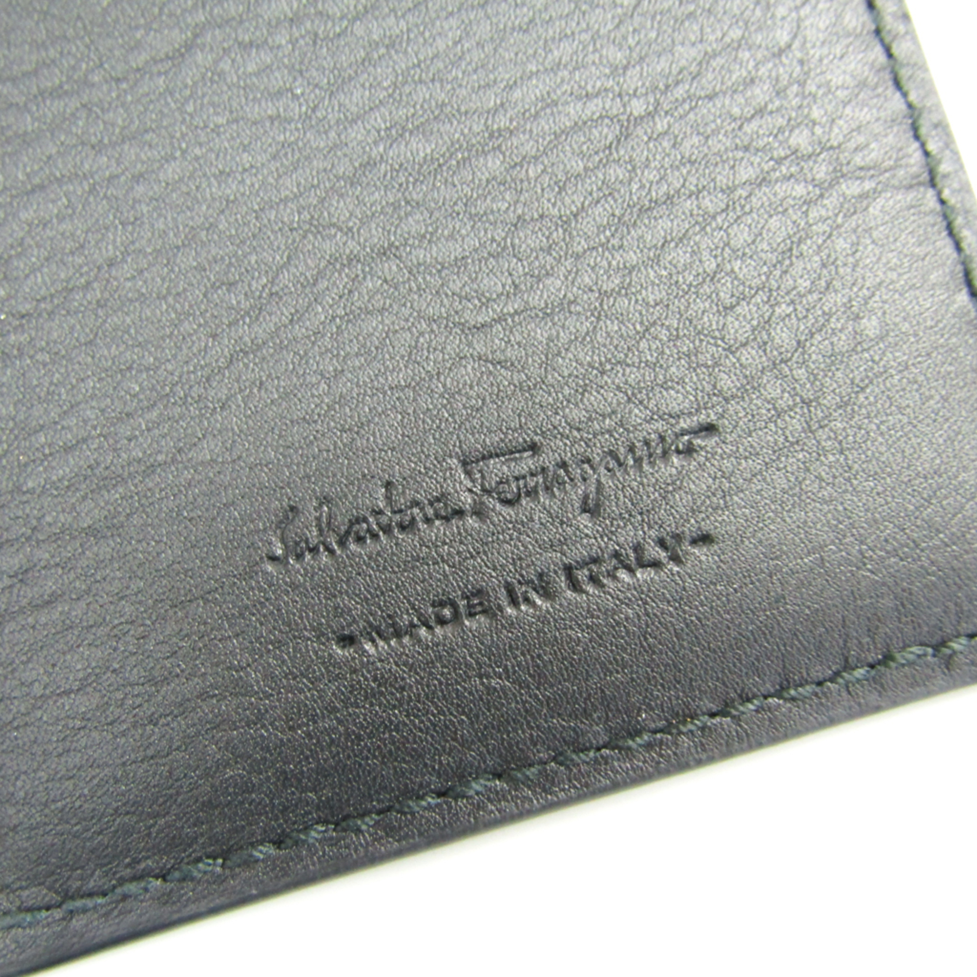 Salvatore Ferragamo Gancini 66 0732 Leather Card Case Black