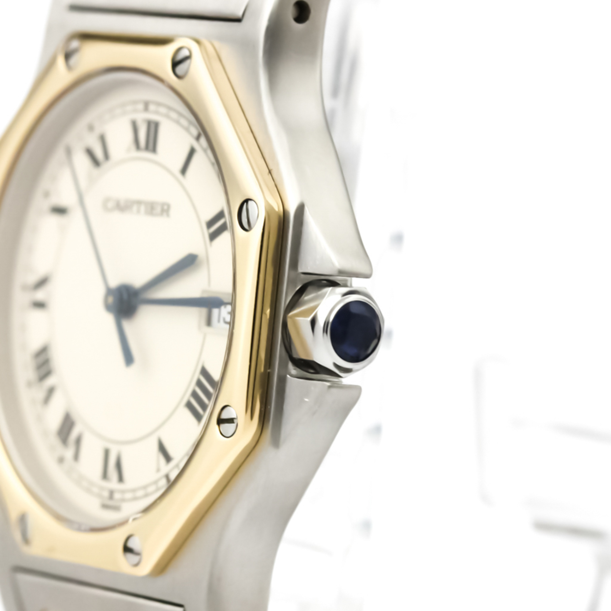 Cartier Santos Octagon Quartz Stainless Steel,Yellow Gold (18K) Women's Dress Watch 187902