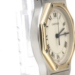 Cartier Santos Octagon Quartz Stainless Steel,Yellow Gold (18K) Women's Dress Watch 187902