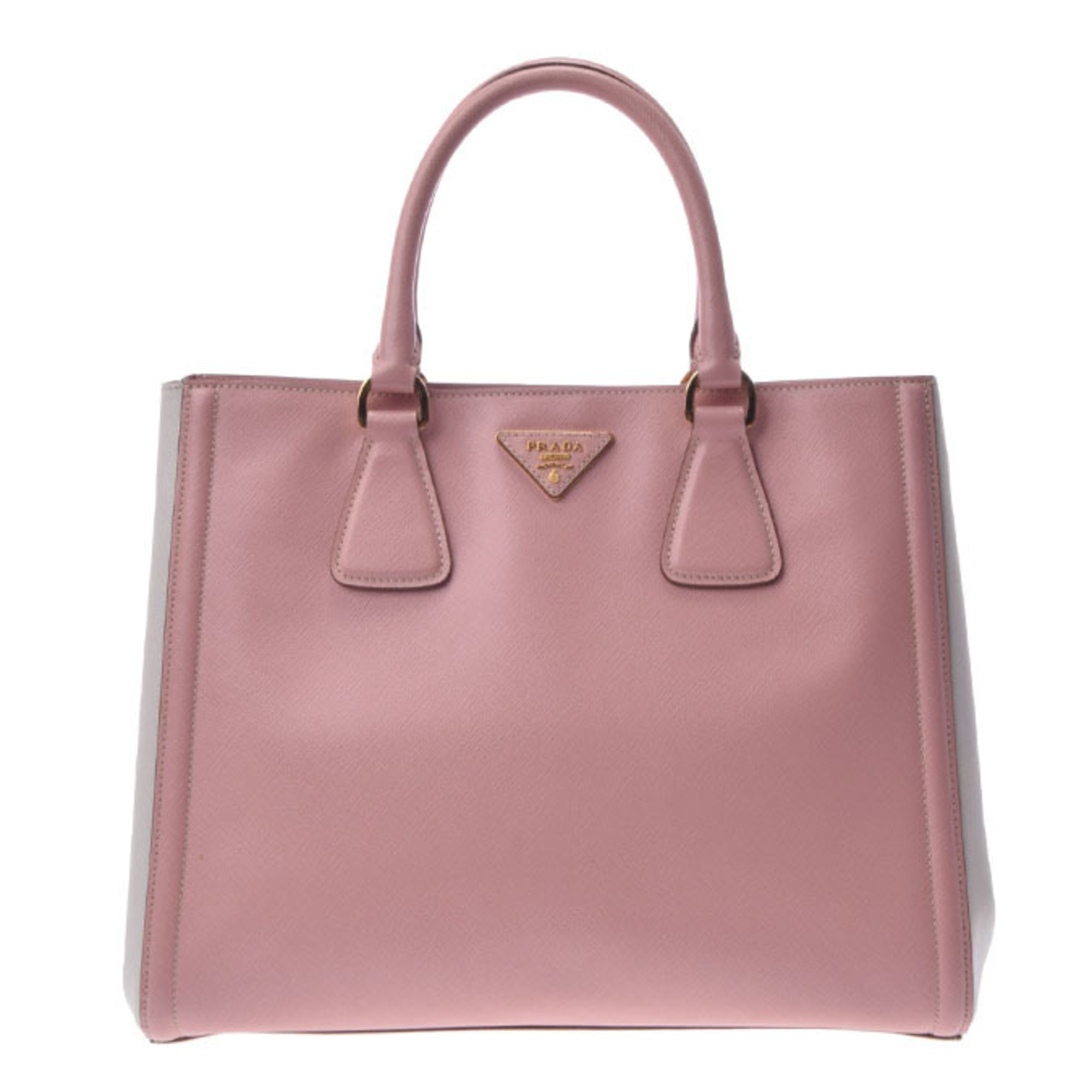 Prada Saffiano Lux Women Tote Bag Pink Leather