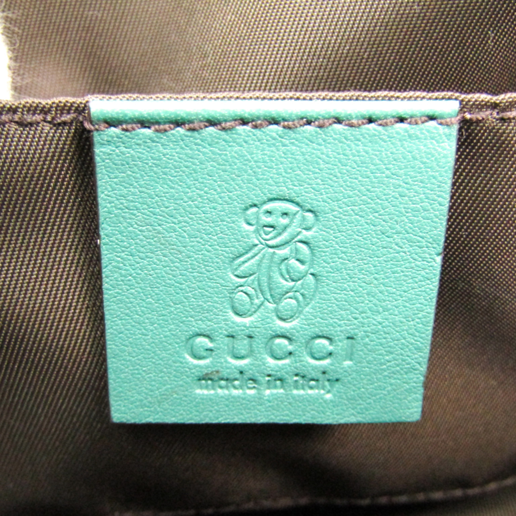 Gucci Guccissima Children 340620 Girls,Boys GG Leather Handbag Green
