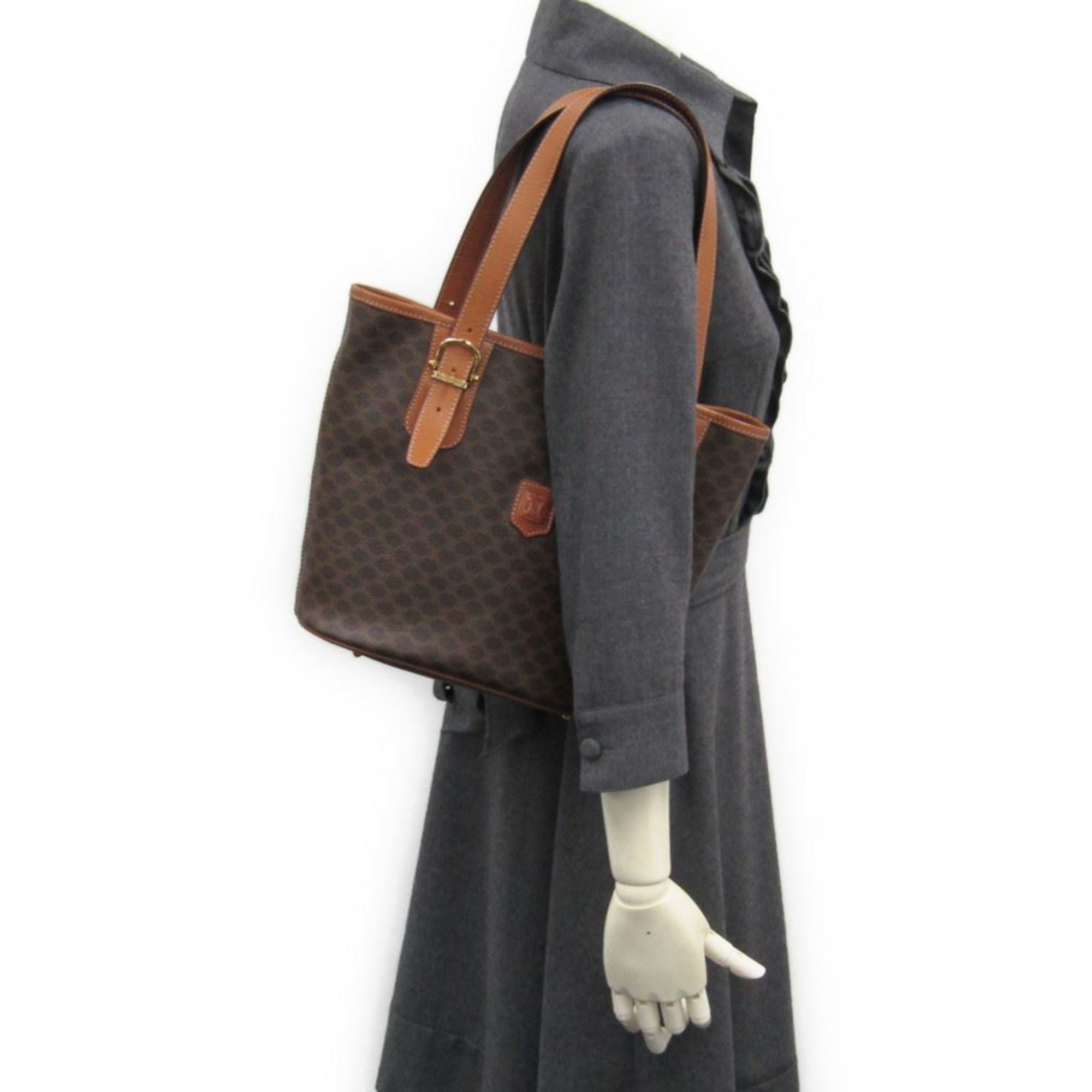 Celine Macadam Women's PVC Leather Tote Bag Brown