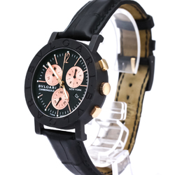 Bvlgari Quartz Carbon,Pink Gold (18K) Unisex Sports Watch BB38CLCH