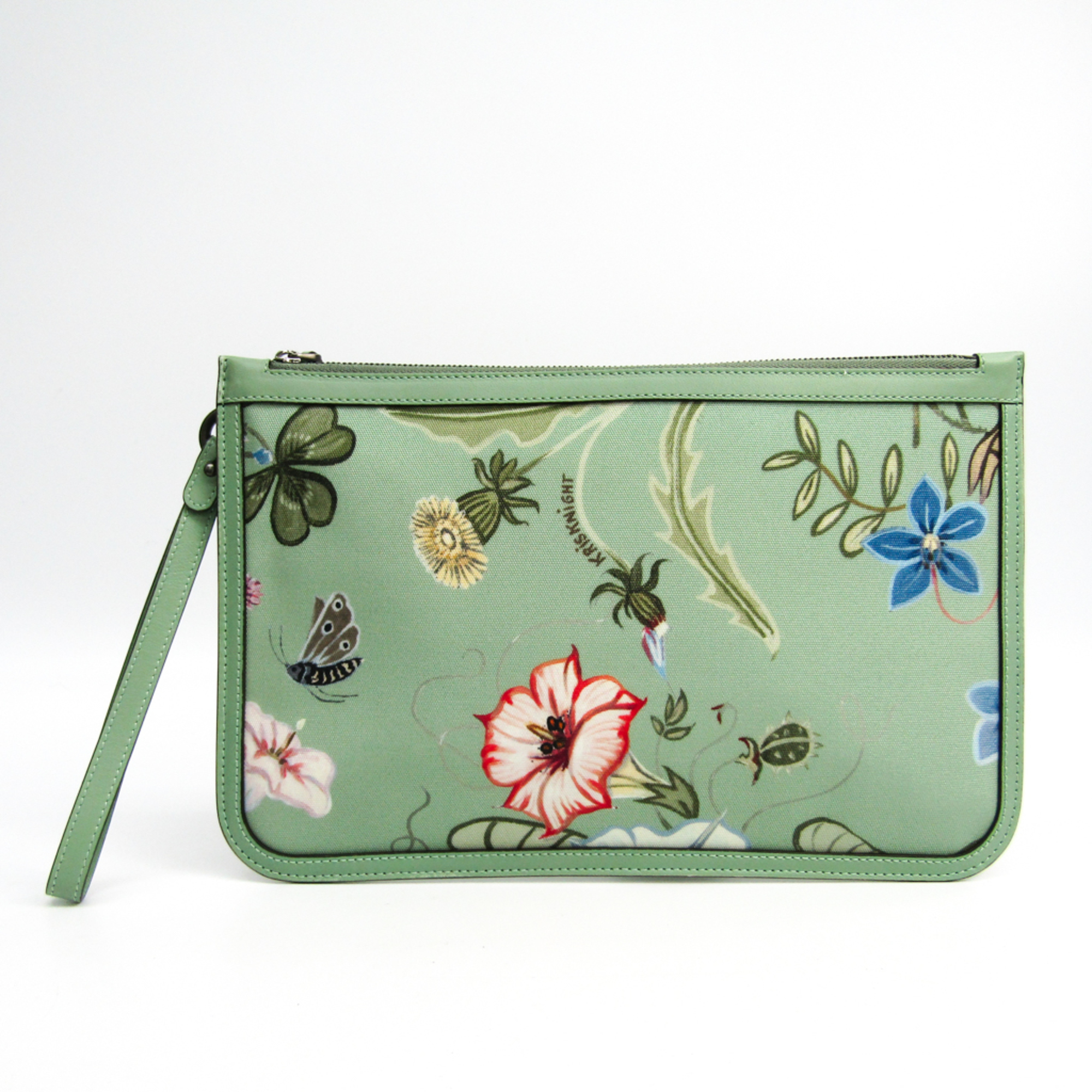 Gucci Flora 379277 Women's Nylon Canvas Clutch Bag Green