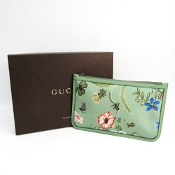 Gucci Flora 379277 Women's Nylon Canvas Clutch Bag Green