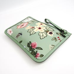 Gucci Flora 379277 Women's Nylon Canvas Clutch Bag Green