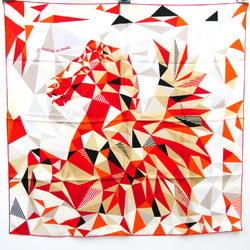 Hermes Carre90 "LES FACETIES DE PEGASE" Women's Silk Scarf Multi-color,Red