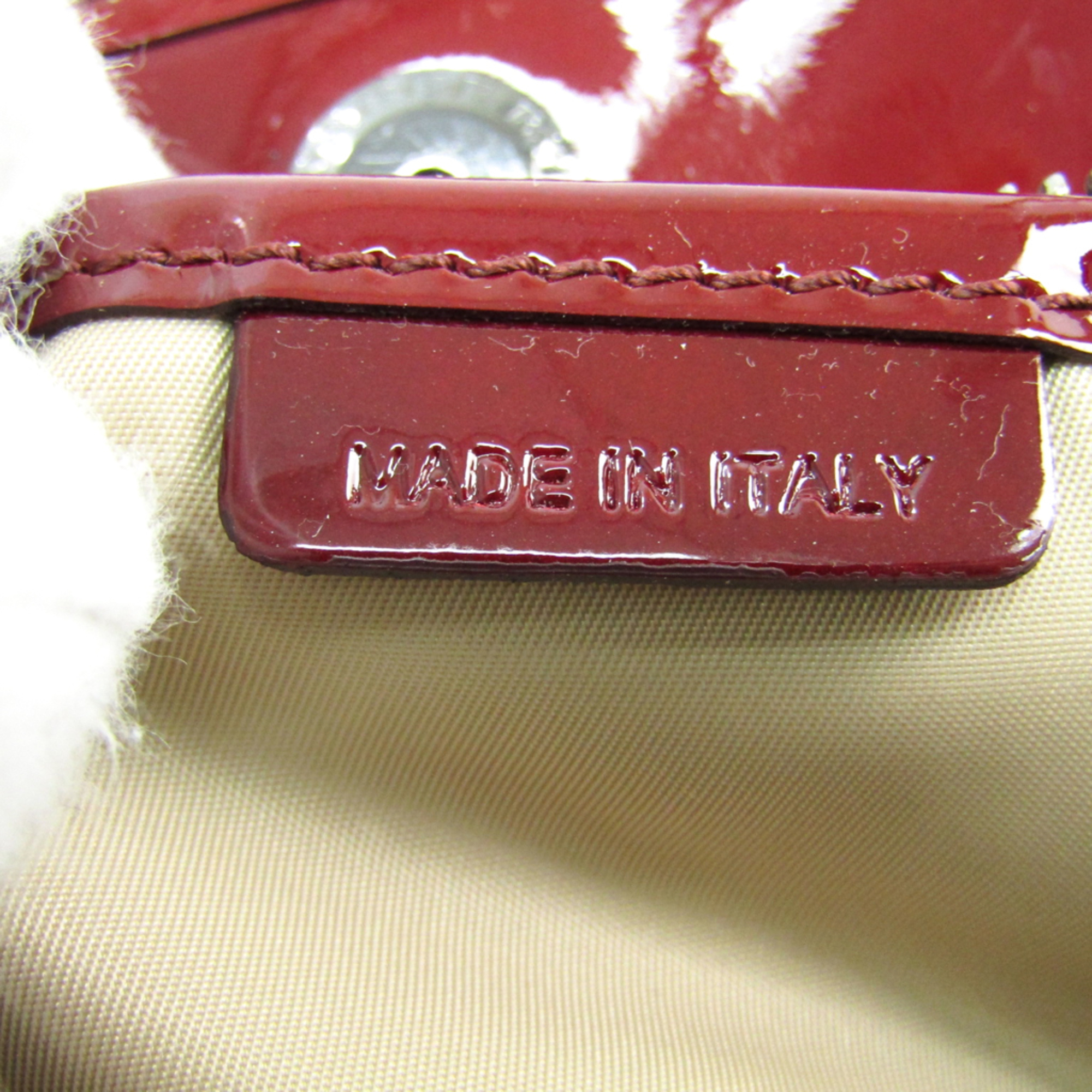 Burberry Women's PVC,Patent Leather Tote Bag Beige,Bordeaux