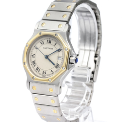 Cartier Santos Octagon Quartz Stainless Steel,Yellow Gold (18K) Women's Dress Watch 187902