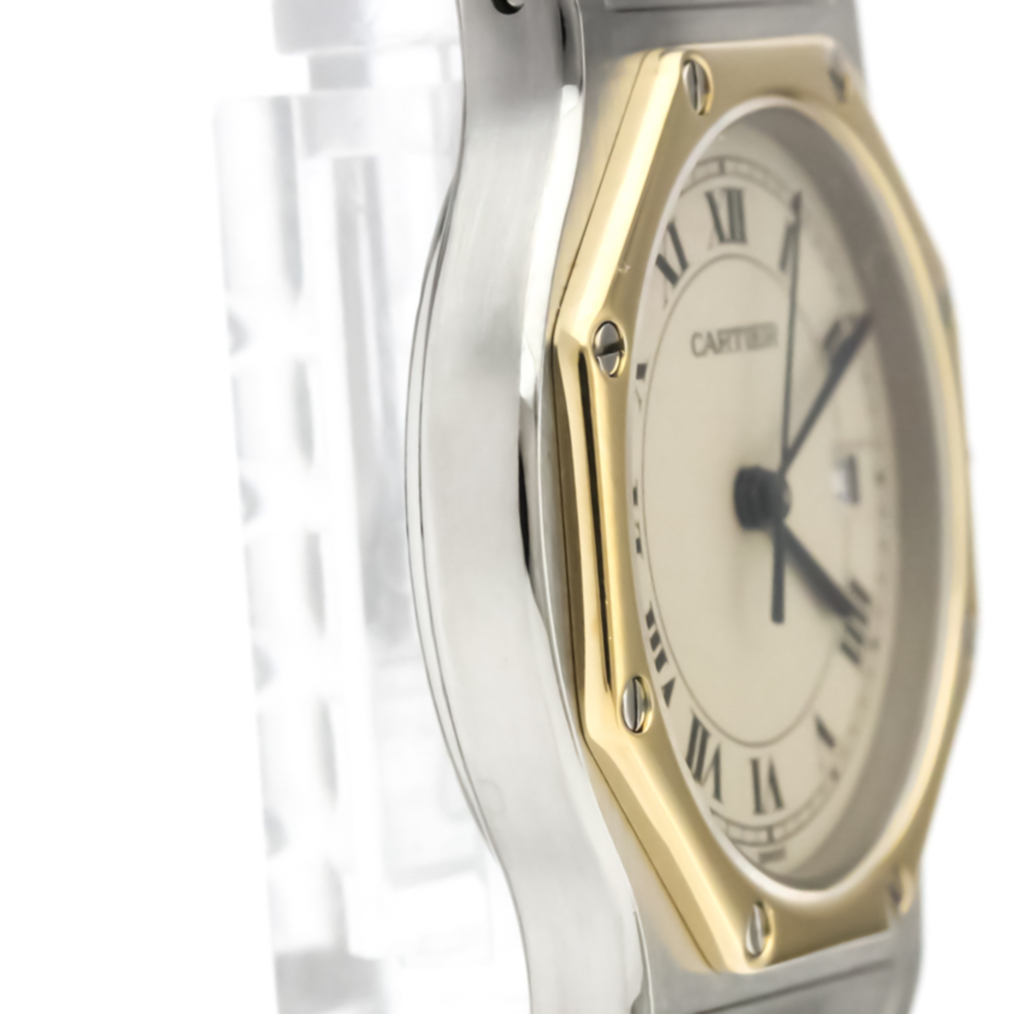 Cartier Santos Octagon Quartz Stainless Steel,Yellow Gold (18K) Women's Dress Watch 187902