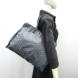 Goyard Le Chic Du Chien Hardy PM Leather,Canvas Tote Bag Gray