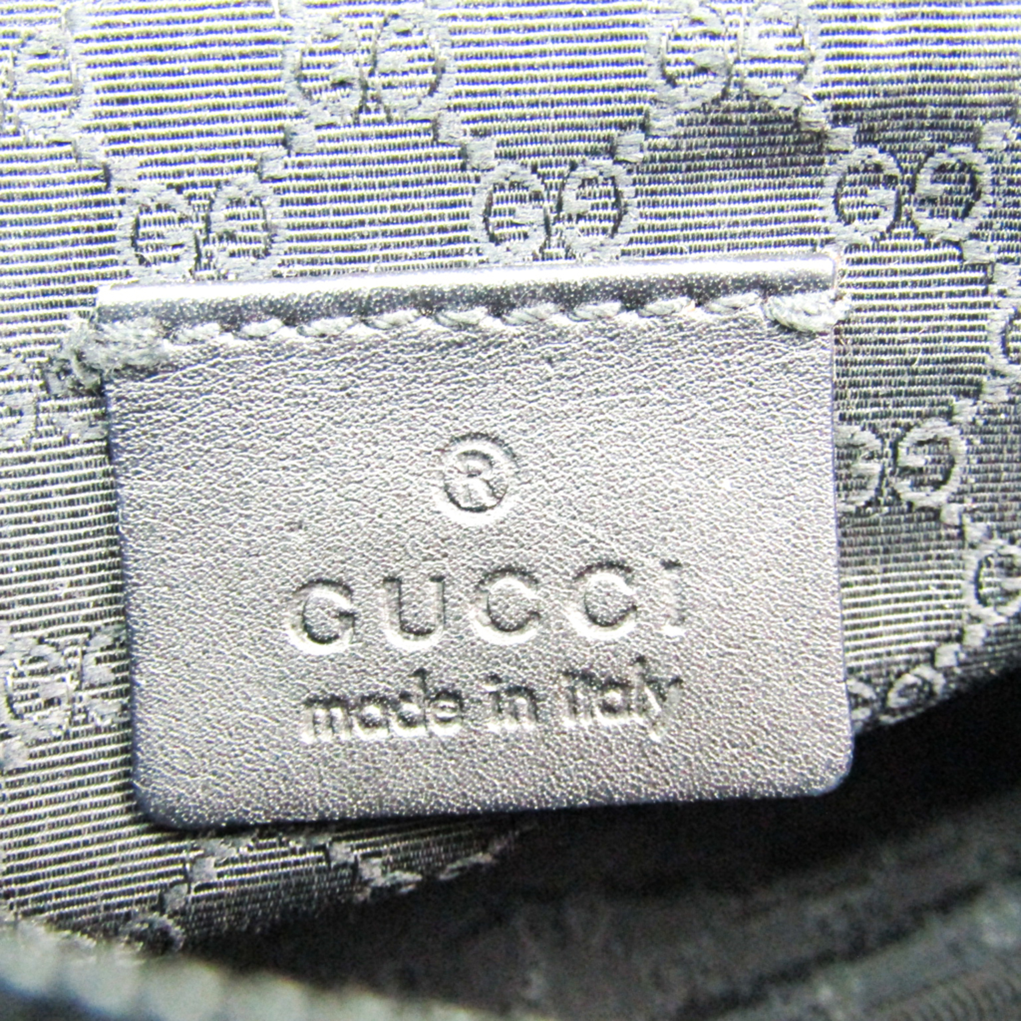 Gucci Sherry Line 92820 Women's Denim,Leather/Webbing Handbag,Pouch Black