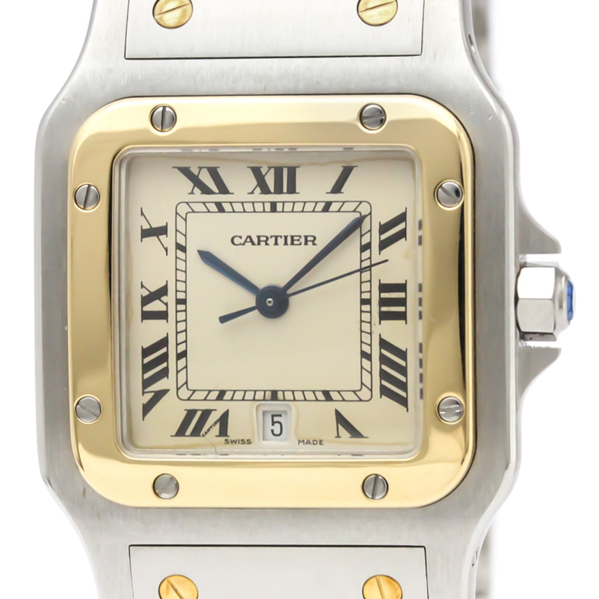 Cartier Santos Galbee Quartz Stainless Steel,Yellow Gold (18K) Men's Dress Watch