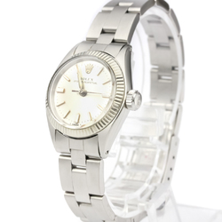 ROLEX Oyster Perpetual 6619 White Gold Steel Automatic Ladies Watch