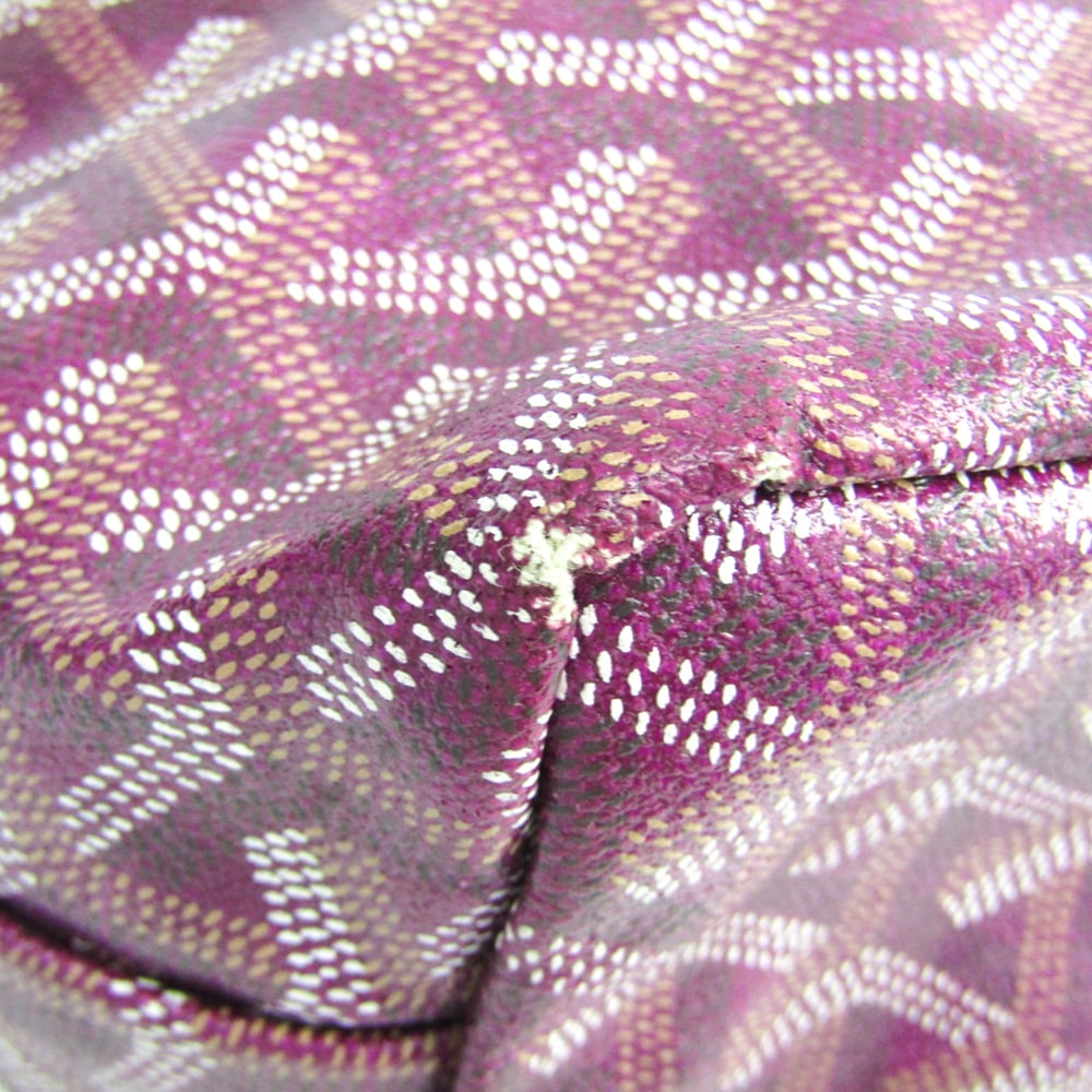 Goyard Saint Louis Junior Women's Leather,Canvas Tote Bag Purple