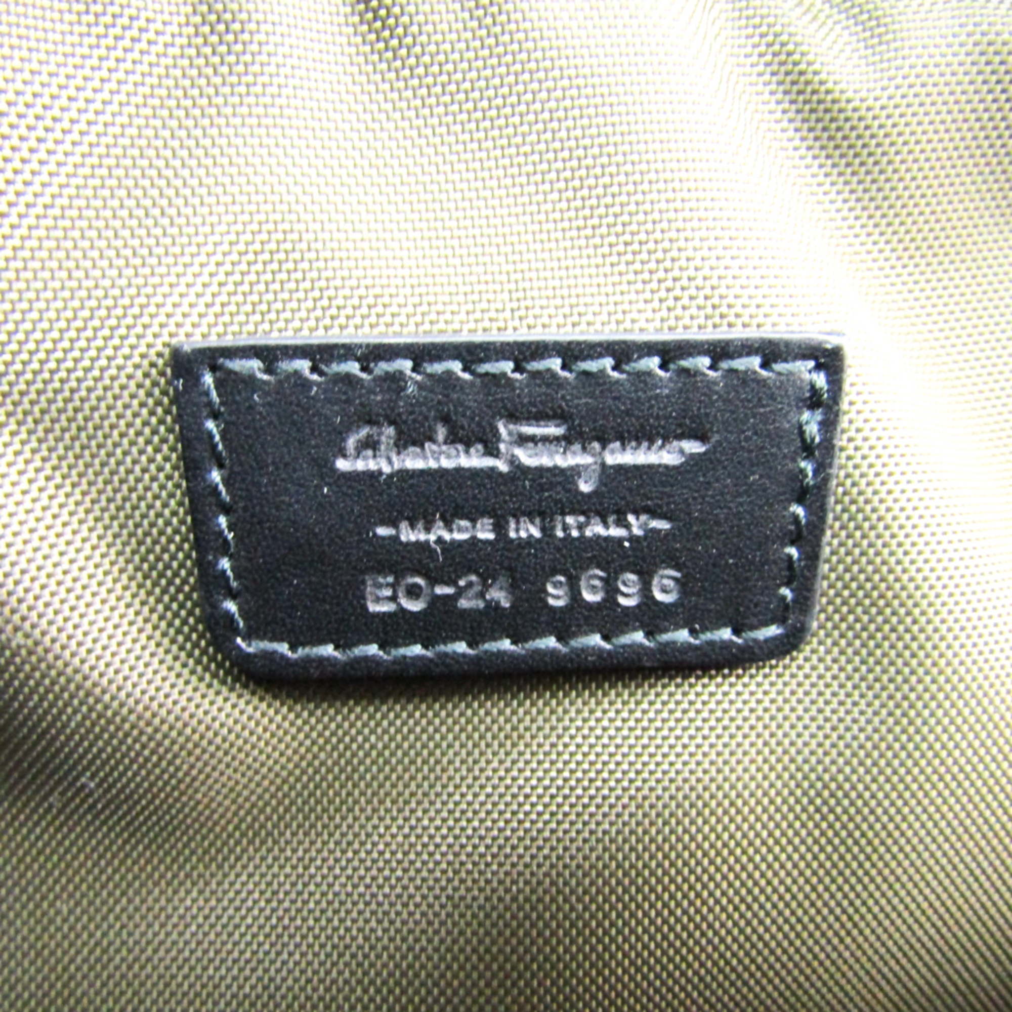 Salvatore Ferragamo 24 9696 Men's Leather Clutch Bag Black