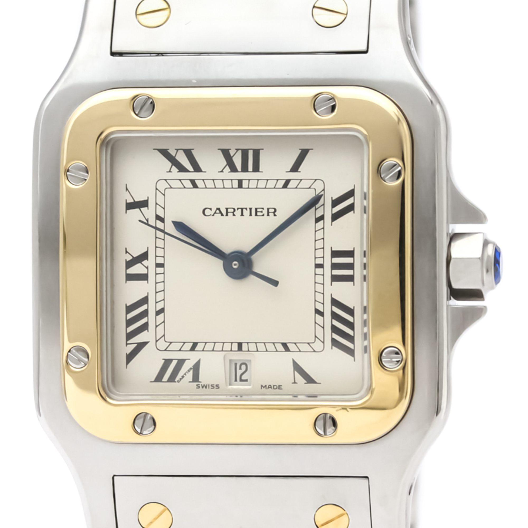 Cartier Santos Galbee Quartz Stainless Steel,Yellow Gold (18K) Men's Dress Watch 187901