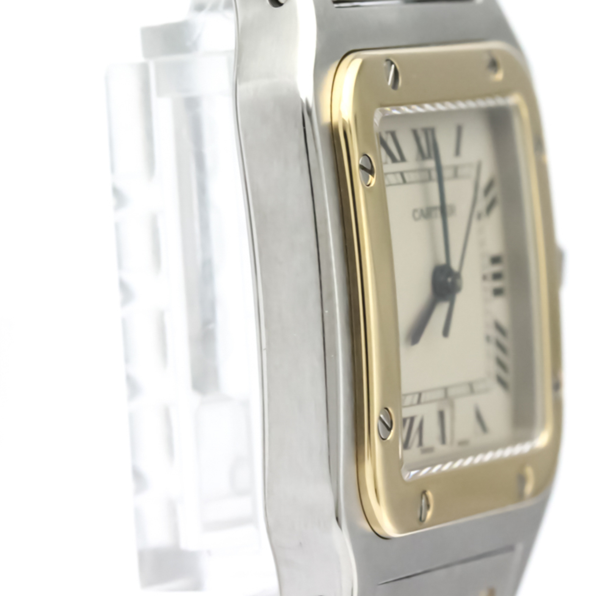 Cartier Santos Galbee Quartz Stainless Steel,Yellow Gold (18K) Men's Dress Watch 187901