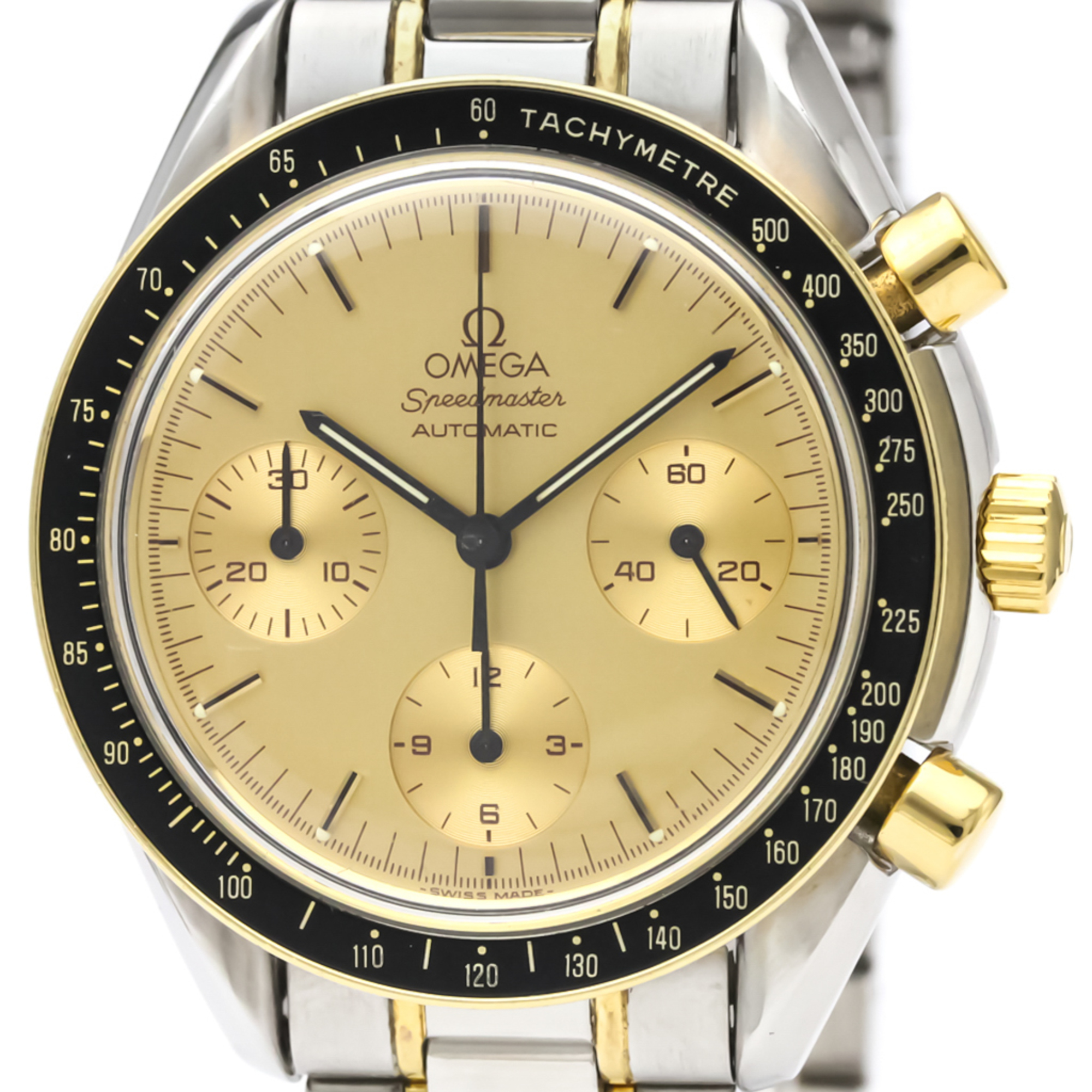 OMEGA Speedmaster Automatic 18K Gold Steel Mens Watch 3310.10