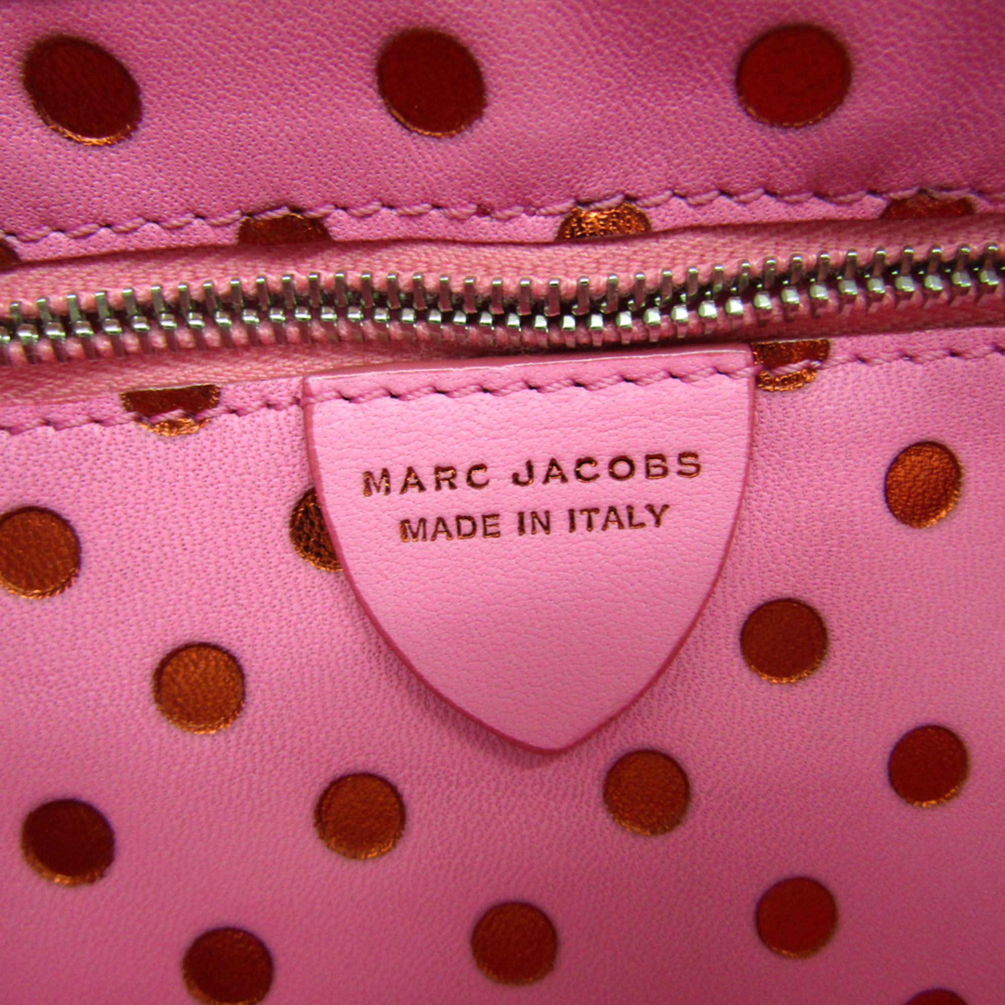 Marc Jacobs Women's Leather Shoulder Bag,Tote Bag Metallic Brown,Pink