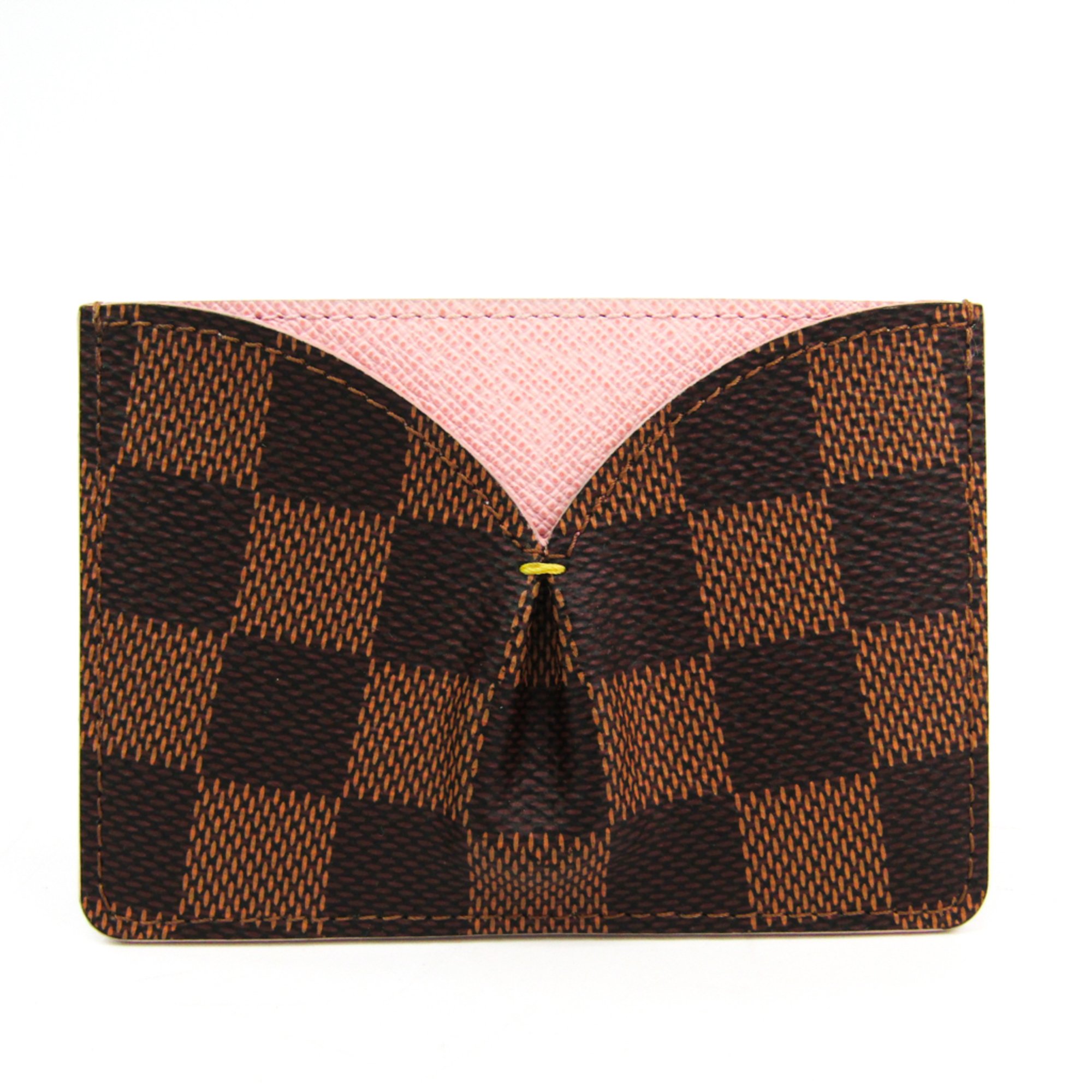 Louis Vuitton Damier Damier Canvas Card Case Rose Ballerine Porte cartes caissa card case N61222