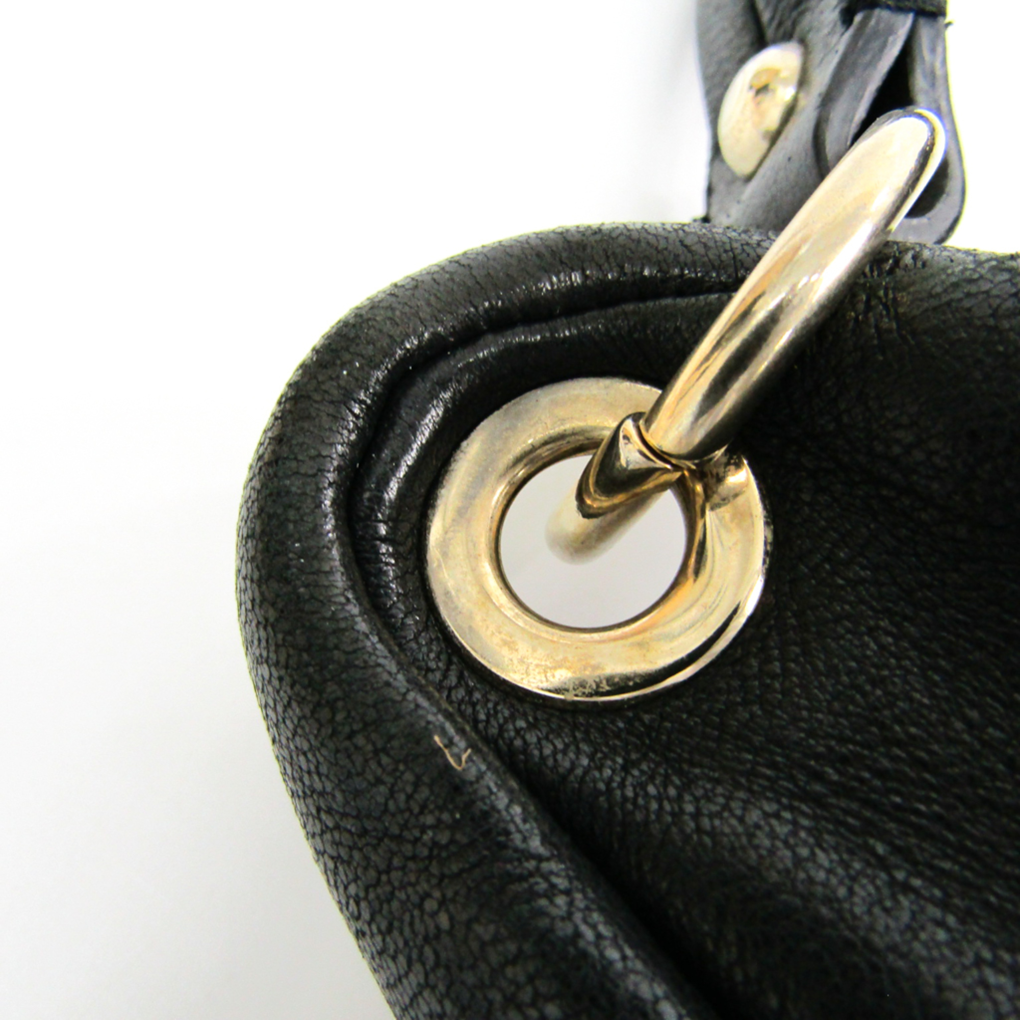 Jimmy Choo Women's Leather,Metal Studded Shoulder Bag Black,Gold