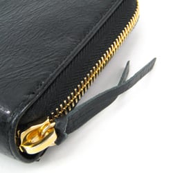 Balenciaga 253036 Leather Long Wallet (bi-fold) Black