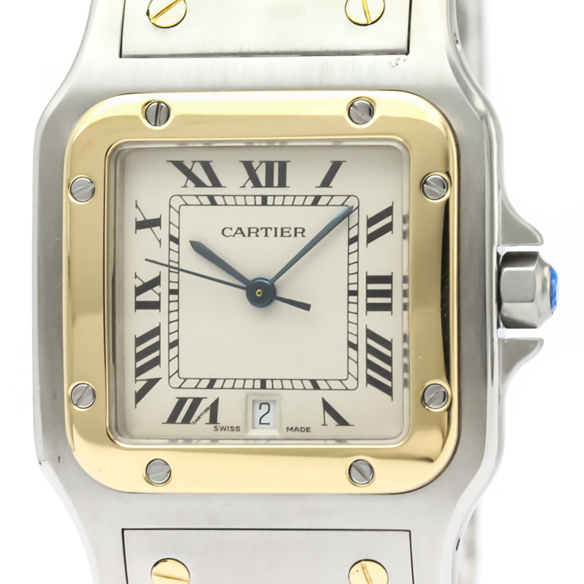 Cartier Santos Galbee Quartz Stainless Steel,Yellow Gold (18K) Men's Dress Watch 187901