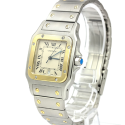 Cartier Santos Galbee Quartz Stainless Steel,Yellow Gold (18K) Men's Dress Watch 187901