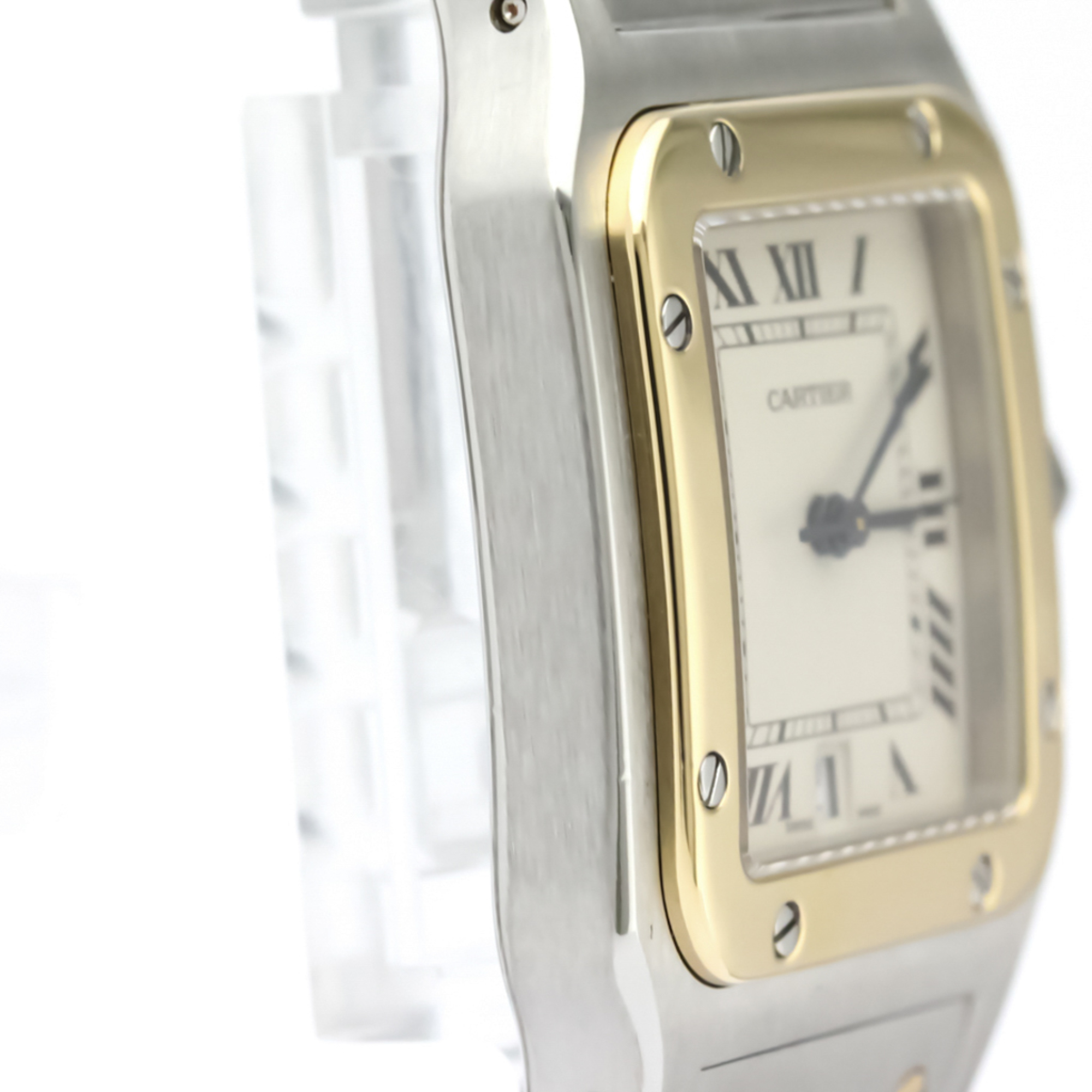 Cartier Santos Galbee Quartz Stainless Steel,Yellow Gold (18K) Men's Dress Watch 187901