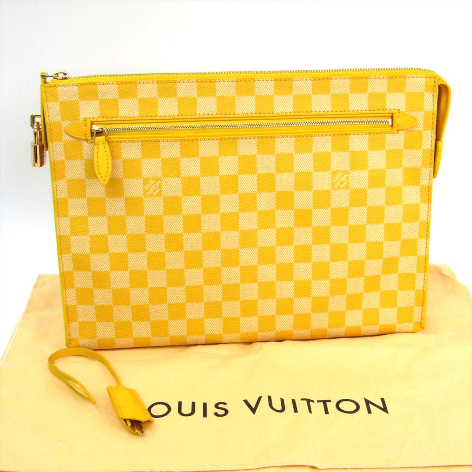 Louis Vuitton Damier Color Kit N41316 Unisex Clutch Bag Mimosa