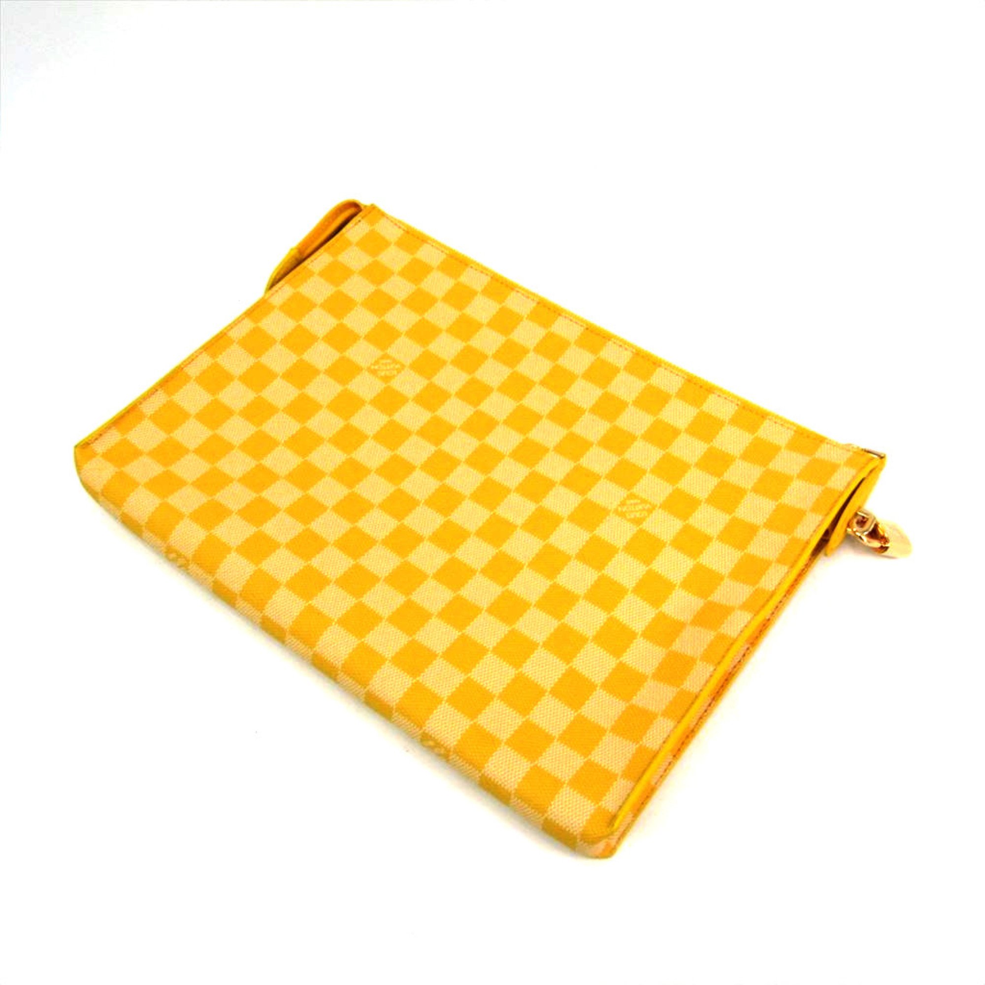 Louis Vuitton Damier Color Kit N41316 Unisex Clutch Bag Mimosa