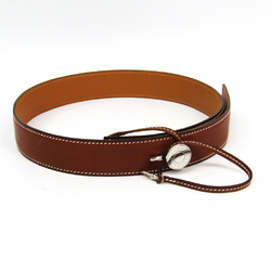 Hermes Sellier Women's Leather Belt Brown 65