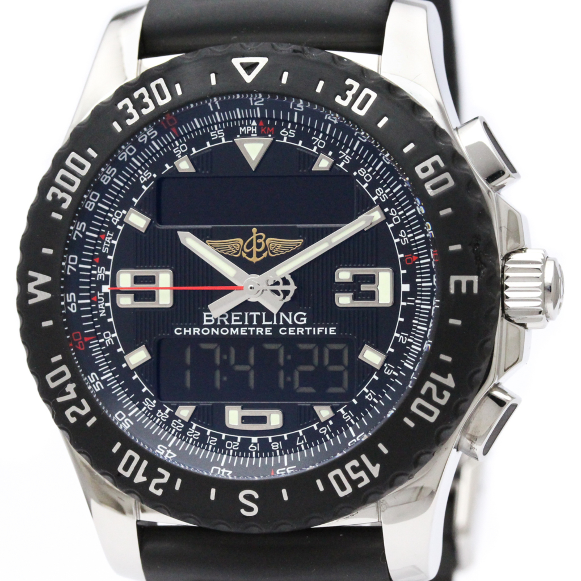 Breitling Airwolf Quartz Rubber,Stainless Steel Men's Sports Watch A78364