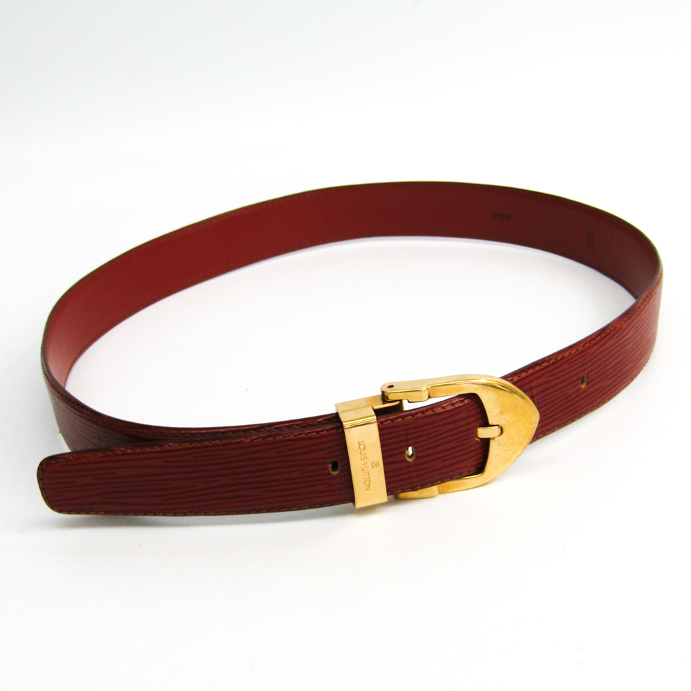 Louis Vuitton Epi Men's Epi Leather Belt Brown,Gold 85 Ceinture Classic