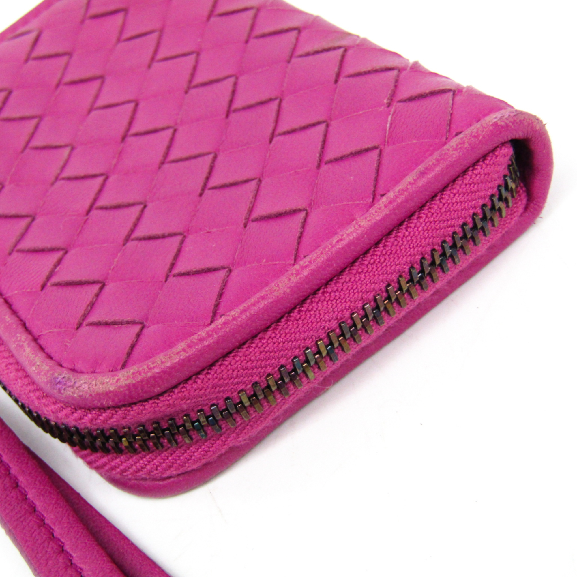 Bottega Veneta Intrecciato 244825 Women's Leather Coin Purse/coin Case Rose Pink