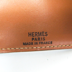 Hermes Etui Clef6 Unisex Box Calf Leather Key Case Camel