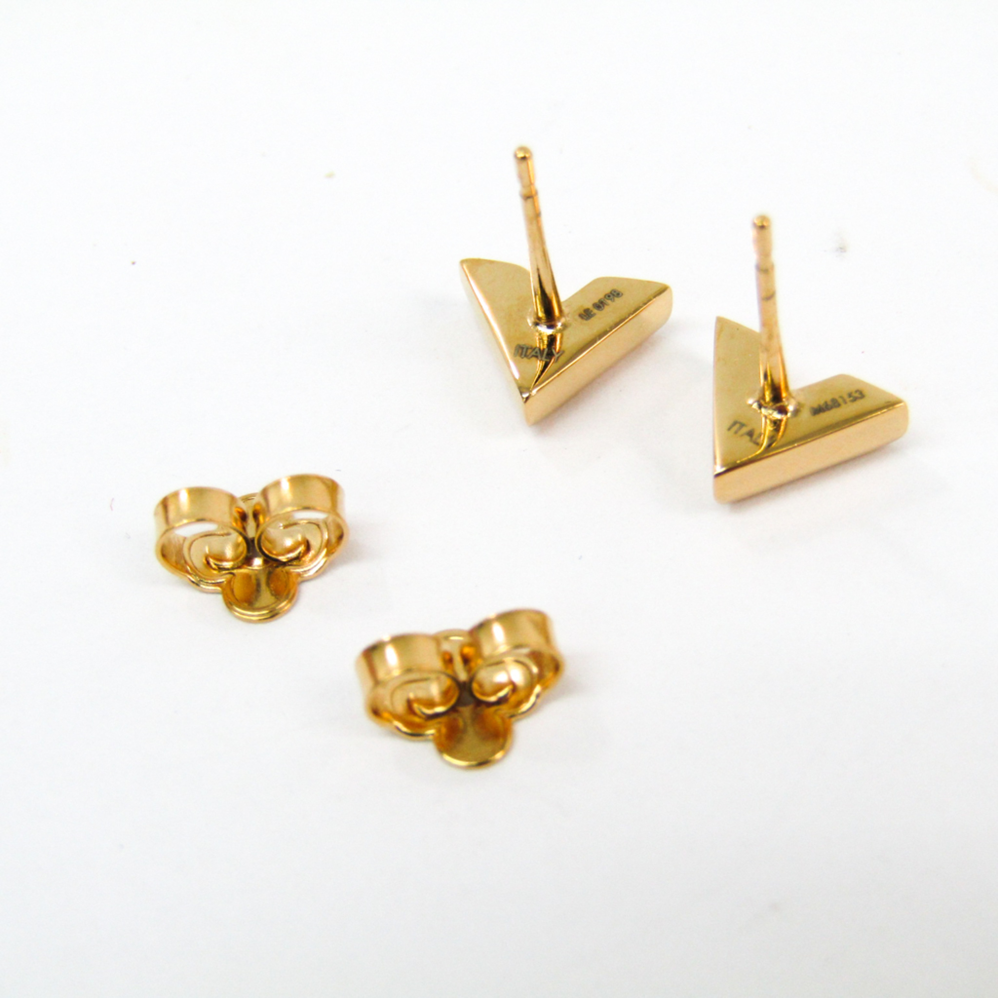 Louis Vuitton Earrings Essential V M68153 Metal Stud Earrings Gold