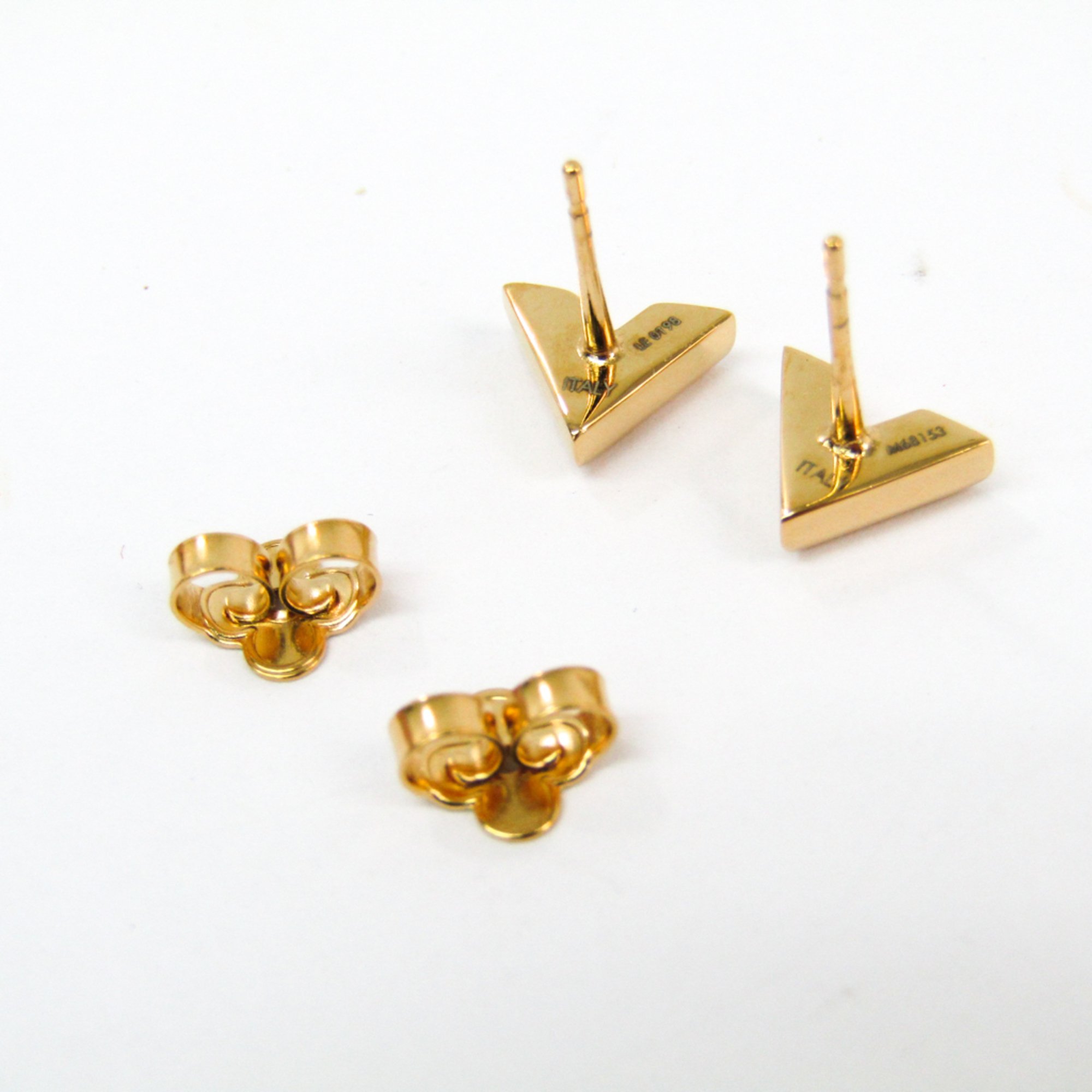 Louis Vuitton Earrings Essential V M68153 Metal Stud Earrings Gold